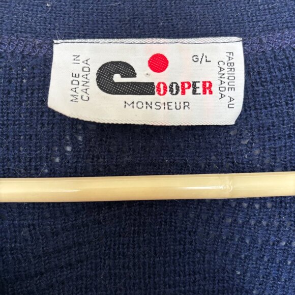 Vintage Cooper Monsieur Navy Grandpa Vest size L - Picture 4 of 9